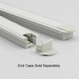 A2212 - Flush Mount LED Channel for Rounded Endcaps- 22 x 12mm