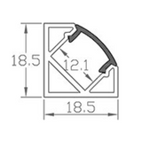 C1919 - LED Corner Profile - 19 x 19mm