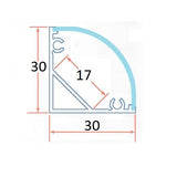 C3030 - Large Rounded Corner Track- 30 x 30mm