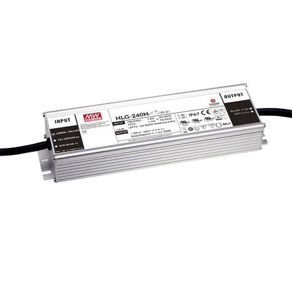 HLG-240H-24B Dimmable 240W LED Driver Constant Voltage (CV) 24VDC 10A