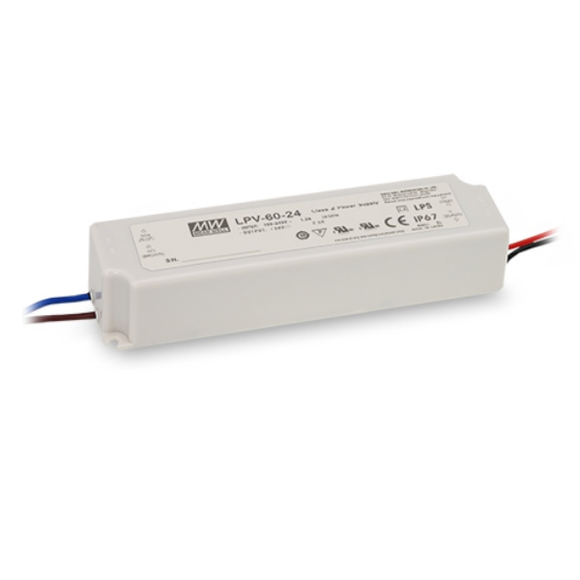 LPV-60-24 Single Output 60W LED Driver Constant Voltage (CV) 24VDC 2.5A